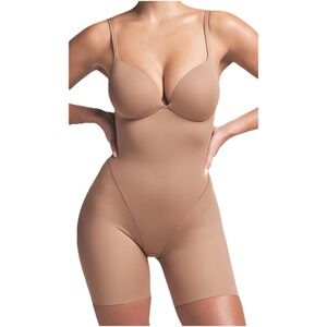Skims Ultimate Padded Breast Buttox Mid Thigh Bodysuit - Clay - NWT - XL -$185